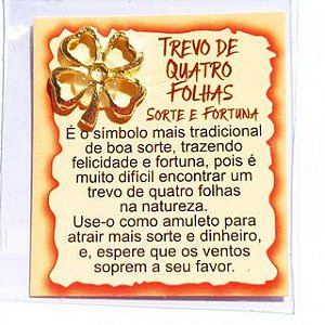Amuleto de Metal Trevo 4 Folhas