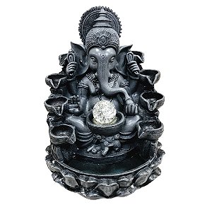 Fonte de Água em Resina Ganesha Cinza G 02C