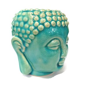 Rechaud de Cerâmica Cabeça de Buda Verde 13cm