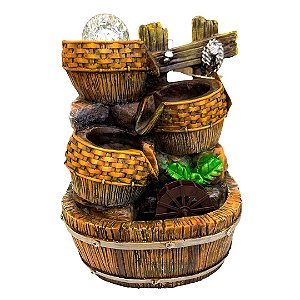 Fonte de Água 3 Barril e Cordão com Roda - Média 02C