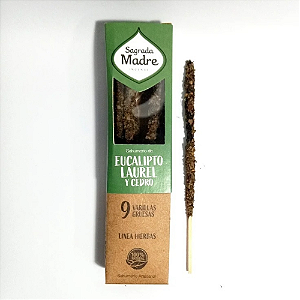 Incenso Sagrada Madre Ervas e Flores Vareta - Eucalipto/Louro/Cedro