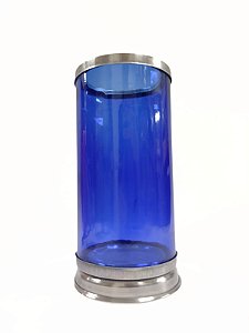 Porta Vela Sete Dias Alumínio e Vidro - Azul