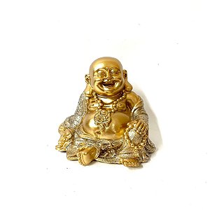 Buda da Fortuna com Brilho - Dourado 02