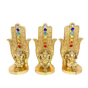 Incensário Mão Hamsa Sete Chakras Ganesha - Modelos Variados
