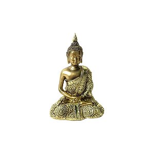 Estátua Buda Com Brilho - Meditação