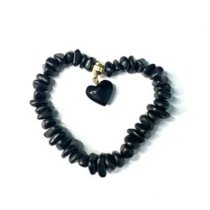 Pedra Pulseira Ônix Coração