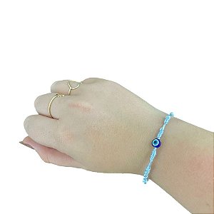 Pulseira Sete Nós e Olho Grego - Azul