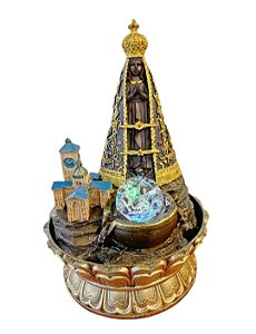 Fonte de Água Resina Nossa Senhora Aparecida Templo - 30 cm