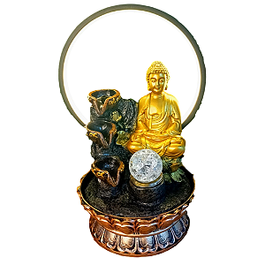 Fonte de Água Resina Buda da Paz com Led - 35 cm