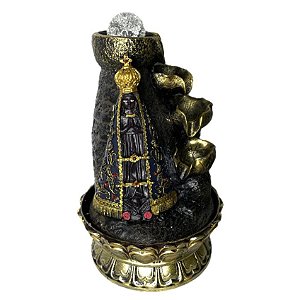 Fonte de Água em Resina Nossa Senhora Dourada - M