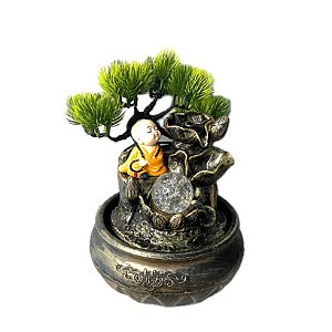 Fonte de Água em Resina - Árvore Monge Laranja P