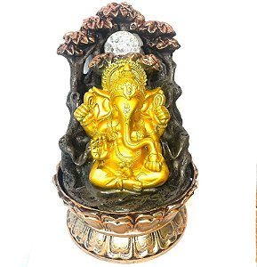 Fonte de Água em Resina Ganesha e Árvores - M