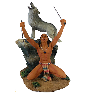 Indio e Lobo Cinzento Uivando