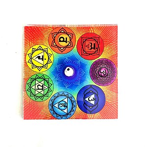Incensário de Vidro Quadrado 10x10 - Chakras