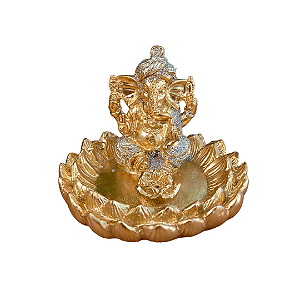 Incensário Ganesha Dourado com Glitter - Modelo A