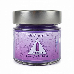Vela Artesanal Energética com Ametista - Elevação Espiritual