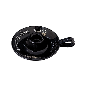 Castiçal Porta Vela Orixá 1 Vela - Preto Velho Preto (Adorei as almas)
