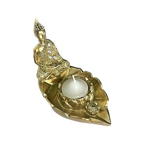 Incensário/Porta Vela Buda - Dourado