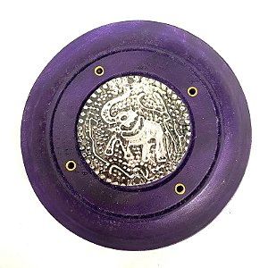 Incensário Redondo de Madeira - Roxo