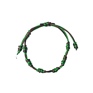 Pulseira 7 Nós Orixá - Oxóssi (Verde e Preta)