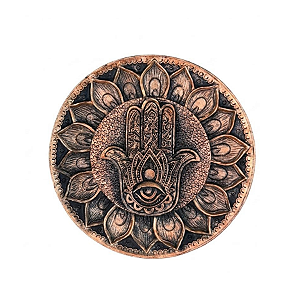 Incensário Mão Hansá Redondo em Resina - Rose