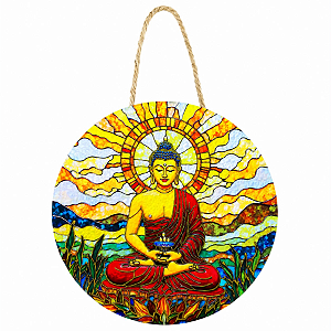 Enfeite de Parede Buda Vitral - Pôr do Sol
