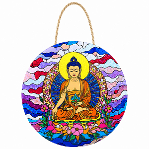 Enfeite de Parede Buda Vitral - Colorido Modelo A
