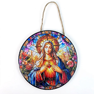 Enfeite de Parede Nossa Senhora Aparecida Vitral - Santa Maria Paisagem