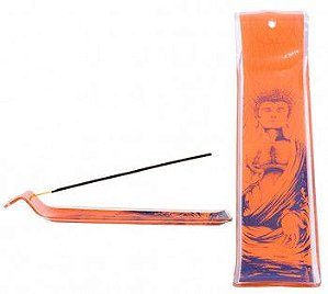 Incensario Vidro Buddha Laranja 5x23