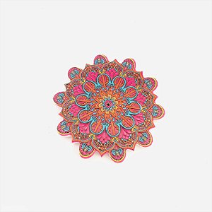 Incensário Flor de Mandala Lótus Rosa/Azul/Vermelho - Resina