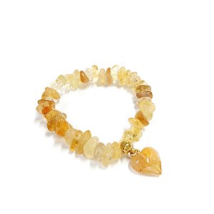 Pulseira Pedra Natural Citrino com Pingente