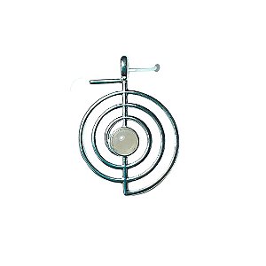 Pingente Pedra Quartzo Rosa Folheado a Prata - Chokurei