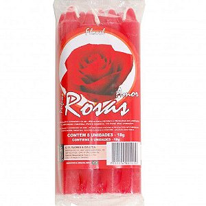 Vela Flovel Perfumada Palito - Rosas 15cm