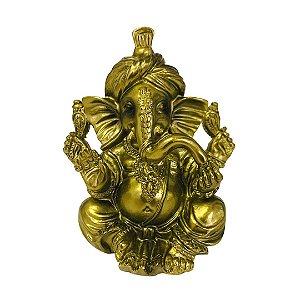 Estátua Ganesha com Turbante em Resina 11cm