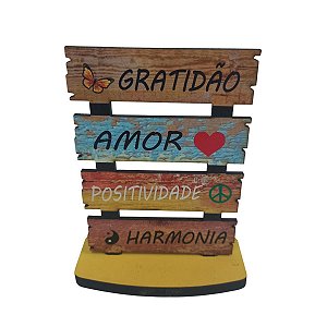 Plaquinha MDF Gratidão / Amor / Positividade / Harmonia