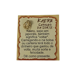 Amuleto de Metal Kaeru Sapinho da Sorte