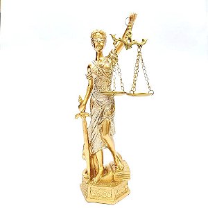 Estátua Em Resina Deusa Da Justiça Com Brilho - 22CM