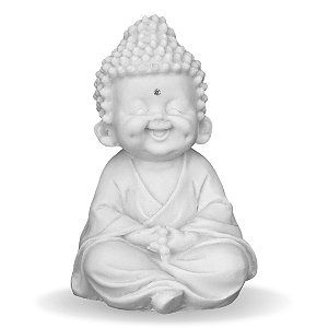 Estátua Monge Sorrindo em Meditação P