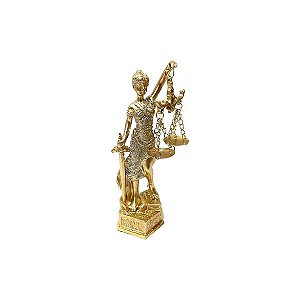 Deusa da Justiça Dourada com Brilho - 14 cm