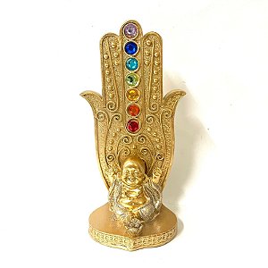 Incensário Mão Hamsa Sete Chakras - Buda da Fortuna