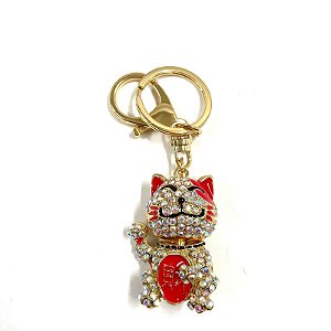 Chaveiro em Metal Dourado - Gato da Sorte Modelos Variados