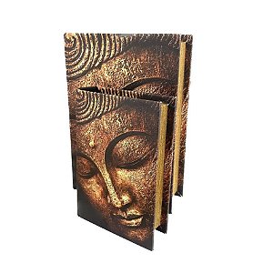 Caixa Decorativa em Madeira Formato de Livro - Buda 1