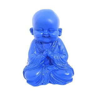 Estátua Marmorite Monge Orando - Azul