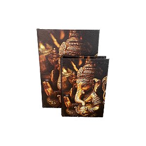 Caixa Decorativa em Madeira Formato de Livro - Ganesha 4