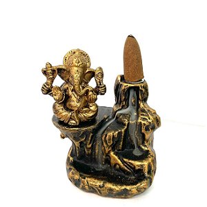 Incensário Cascata Dourado - Ganesha Pequeno