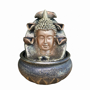 Fonte de Água em Resina Buda 6 Quedas - P