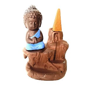 Incensário Cascata Buda Azul Meditando