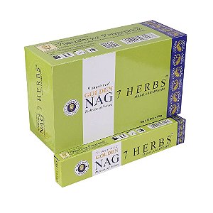 Incenso Nag Golden Vareta - Sete Ervas Box com 12 Unidades