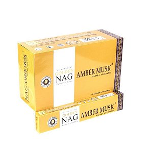 Incenso Golden Nag Amber Musk - Box com 12 und.