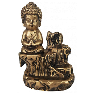 Incensário Cascata Buda Zen Dourado - Modelos Variados